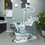 dental cabinet with various medical equipment